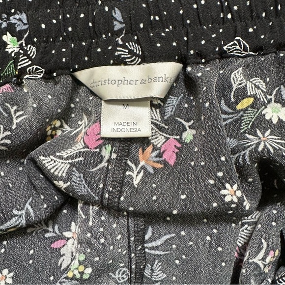 Christopher & Banks M Floral Pull On Relaxed Stretch Waist Pant - Picture 5 of 6